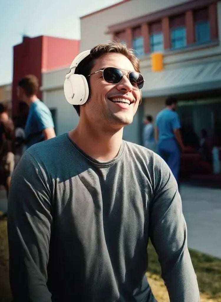 GREEN LION Sunstone Headphone / Long Hours Playing Time / Long-Range Working Distance / AUX Support / Microphone / V5.3 Bluetooth Version / 40mm Driver - Beige - Image 2