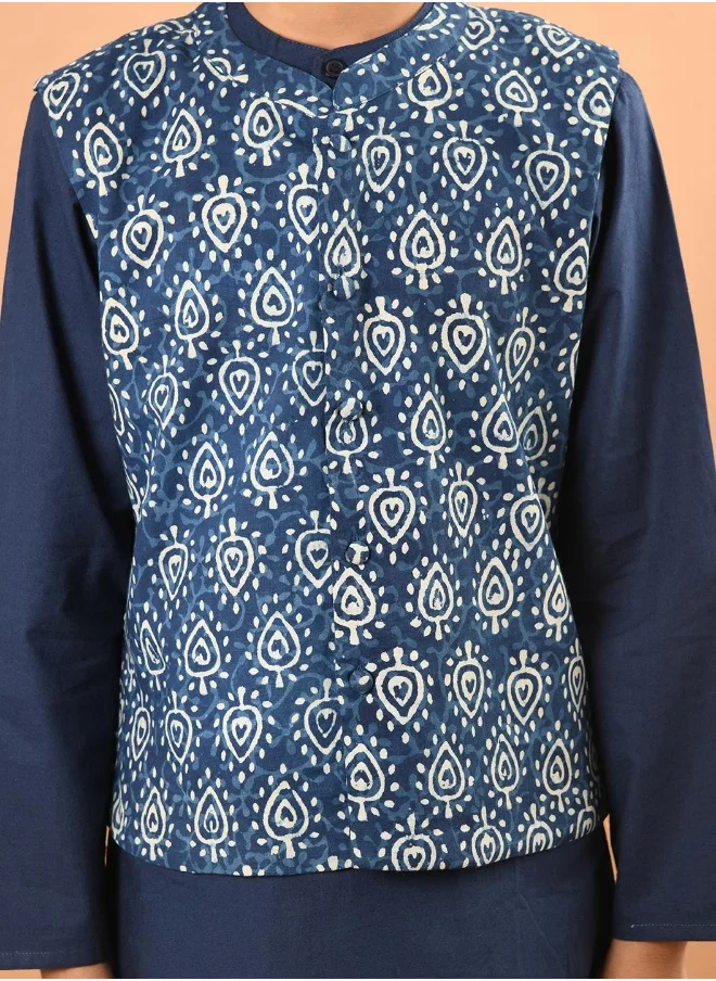 LILPICKS Printed Kurta Pajama Set with Nehru Jacket