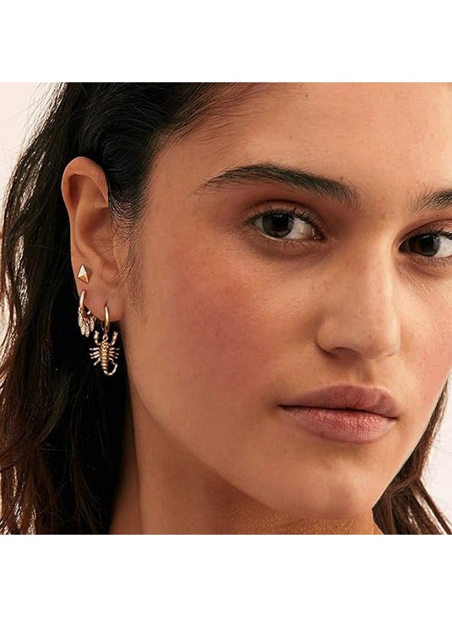 Mevecco Women Huggie Hoop Earrings Gold Ear Stud Cuff 14K Gold Filled Small Boho Beach Simple Delicate Handmade Hypoallergenic Jewelry Gift - Image 2