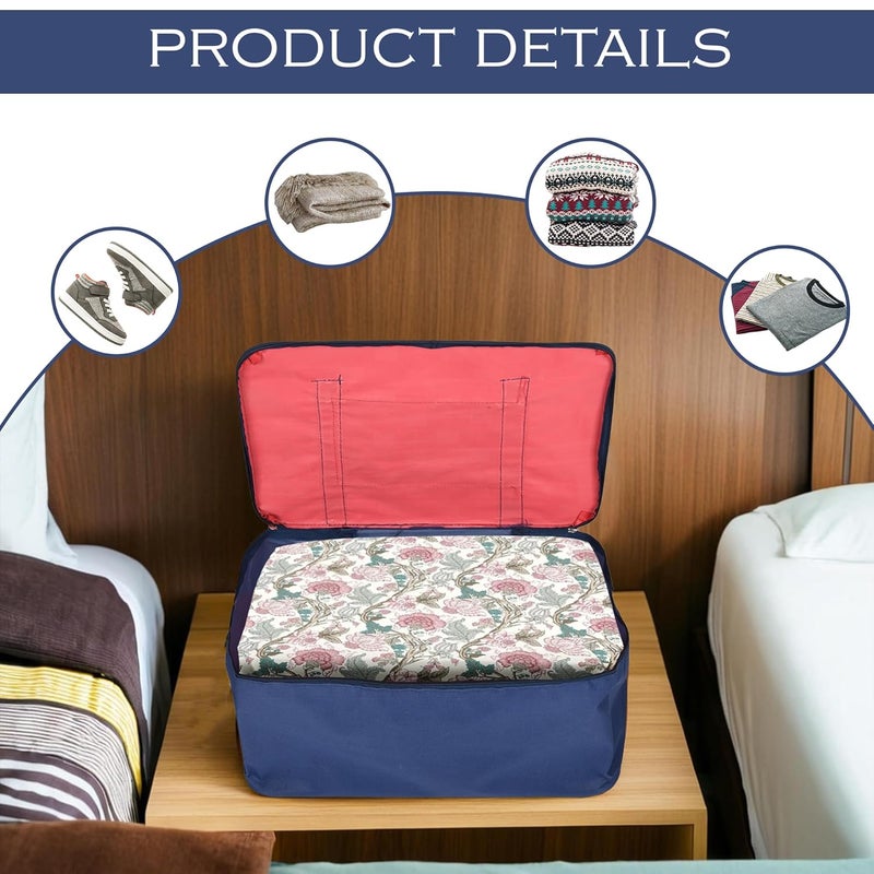 Urbane Home Urbane Home Pack of 5 UnderBed Storage Bags for Clothes Winter Wrap up Storage Cover for Bedding Blanket Bedsheet Organizer Red Blue - Image 4