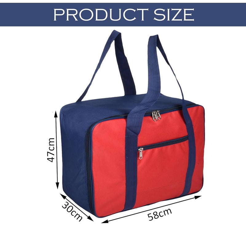 Urbane Home Urbane Home Pack of 5 UnderBed Storage Bags for Clothes Winter Wrap up Storage Cover for Bedding Blanket Bedsheet Organizer Red Blue - Image 3