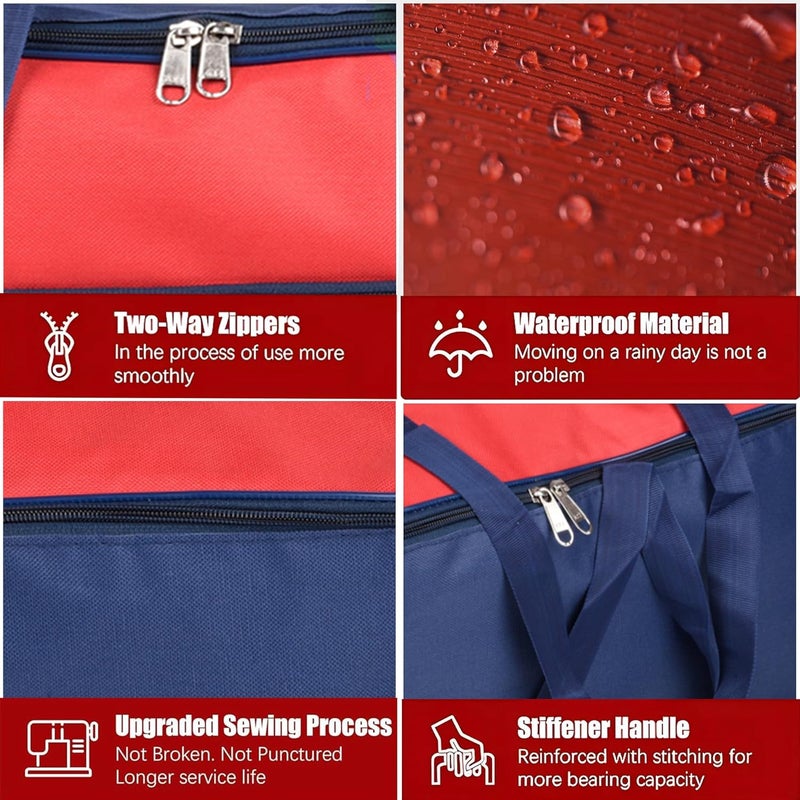 Urbane Home Urbane Home Pack of 5 UnderBed Storage Bags for Clothes Winter Wrap up Storage Cover for Bedding Blanket Bedsheet Organizer Red Blue - Image 5