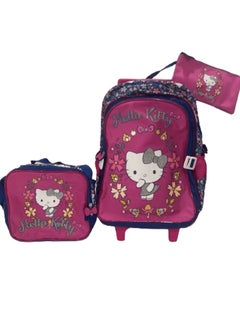 Hello Kitty Hello Kitty School Trolley bag with lunch bag and pencil case  - Image 1