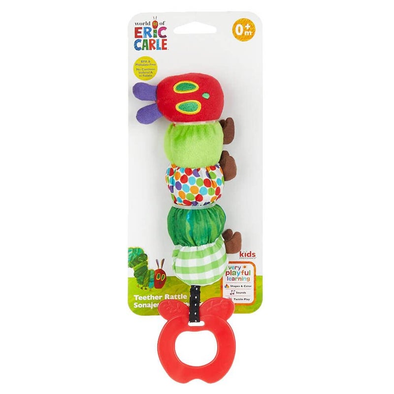 Rainbow Designs KIDS PREFERRED Teether Rattle, World of Eric Carle The Very Hungry Caterpillar Teething Toy for Babies  - Image 1