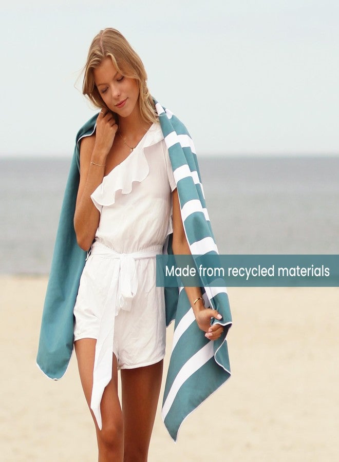 SummerSand Microfiber Beach Towel - Quick Dry, Sand Free - Compact and Lightweight for Travel - Recycled Materials - Travel Bag Included - Large Microfiber Towel (63x31.5in - Ocean Green) - Image 2