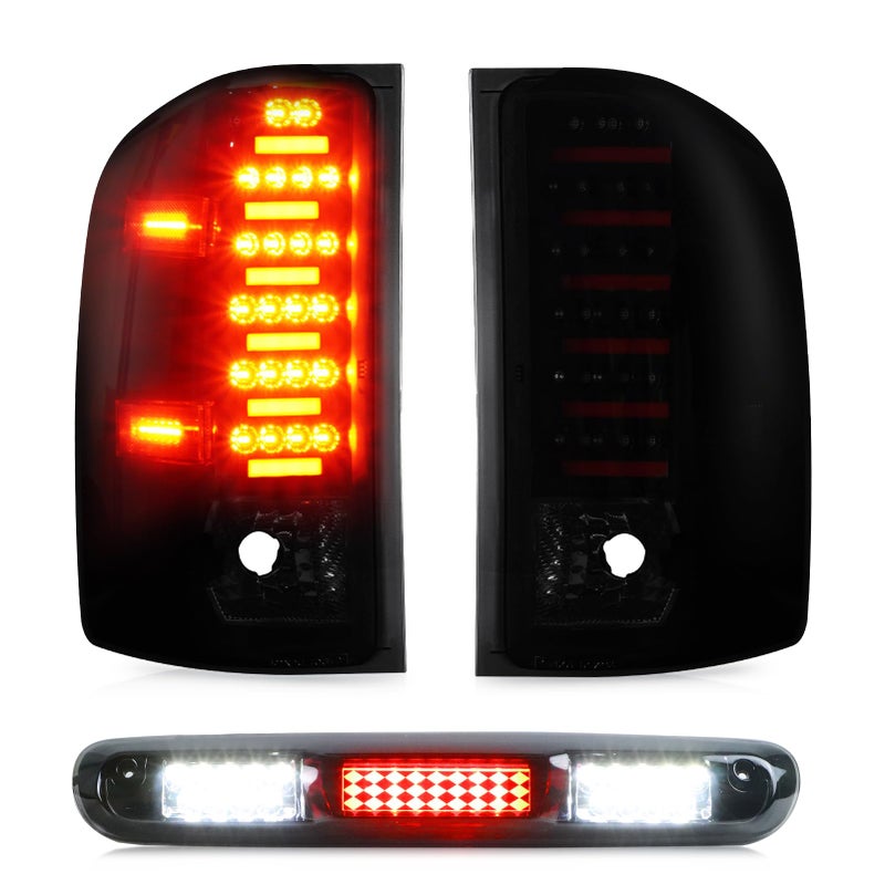 Tail Lights 3rd Brake Cargo Lamp for Chevy Silverado 1500 20072013 2500 HD 3500 HD 20072014 for GMC Sierra 3500 HD 20082014 Third High Mount Stop Light Rear LED Taillight Smoke Lens
