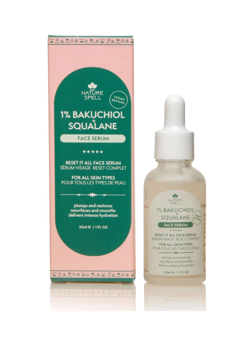 Nature Spell 1% Bakuchiol & Squalane Face Serum 30ml – Hydrates & Reduces Wrinkles - Image 1