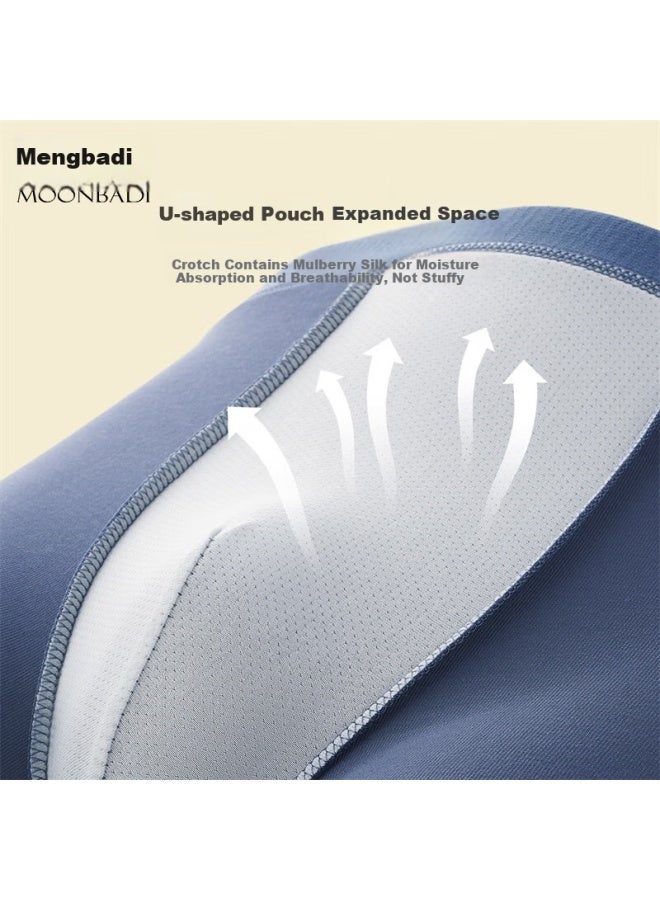 Moonbadi Men's Underwear 3-pack Modal Smooth Silk-blend 3d Pouch Large Size High Elasticity Comfortable Boxer Briefs - Image 4
