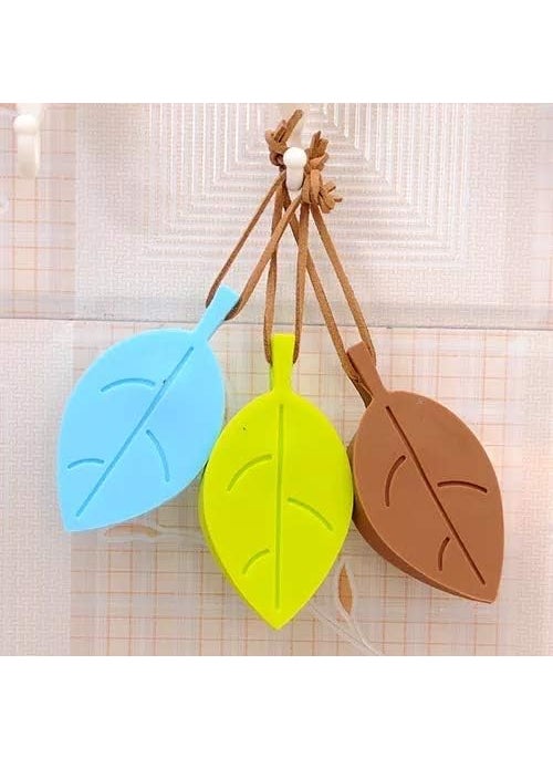 CLICKSWIFT Clickswift Wedge Finger Protector Cute LeafShaped Door Stopper with Rope NonSlip Wedges for NonSlip Kids Rooms Home Office Decorative Workplaces Multicolour 2Pcs  - Image 1