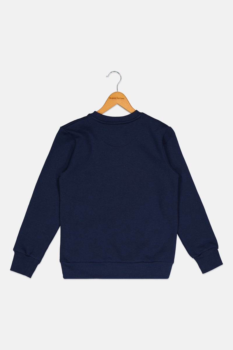 Hurley Kids Boy Sportswear Fit Long Sleeves Outdoor Sweatshirt, Navy - Image 2