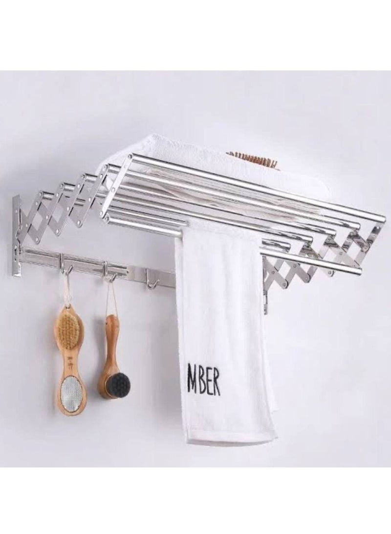 120cm Large Space Wall Mounted Clothes Drying Rack with Five Ropes F - Image 3