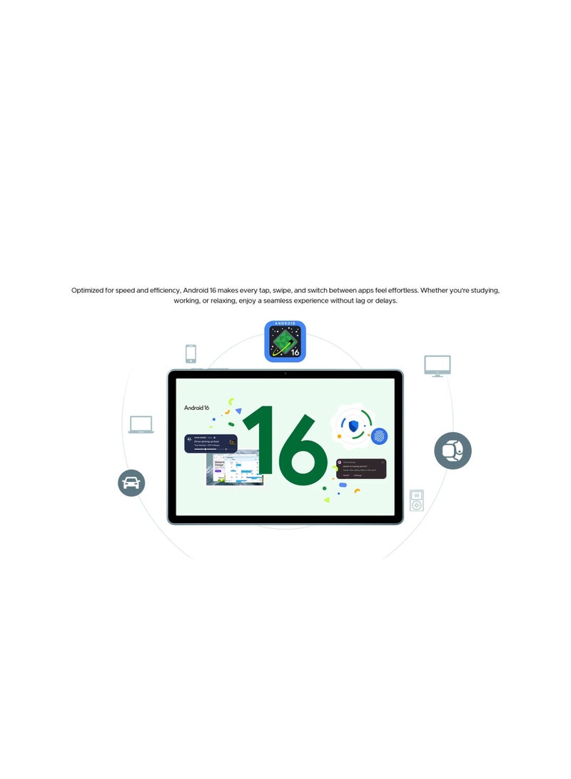 DOOGEE Tab A9 Pro+ VIP Addition 2025 new affordable smart tablet, 11-inch HD IPS display, ultra-thin body design, 8580mAh large battery, Android 16, Unisoc T7200 Octa-Core Processor , 6GB RAM( Upto 30GB extended)/128 GB ROM (2TB Expandable), Meteorite Gray - Image 4