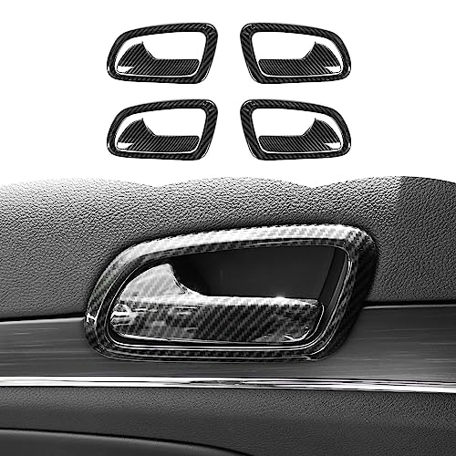 RT-TCZ RTTCZ Carbon Fiber Inner Door Handle Bowl Trim Cover Inner Grab Handle Trim Cover Decoration Interior Accessories for Jeep Grand Cherokee 20112020 - Image 1