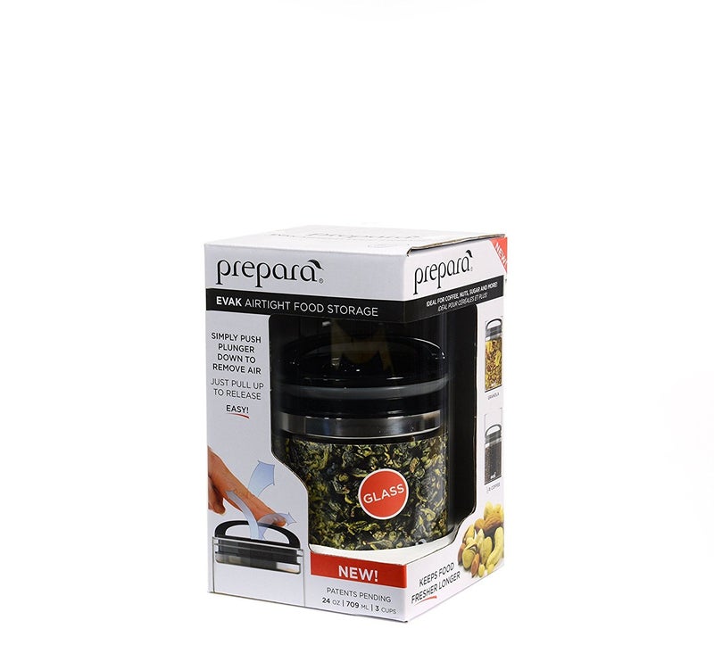 Prepara Evak Compact Glass Food Storage, Medium, Black - Image 4
