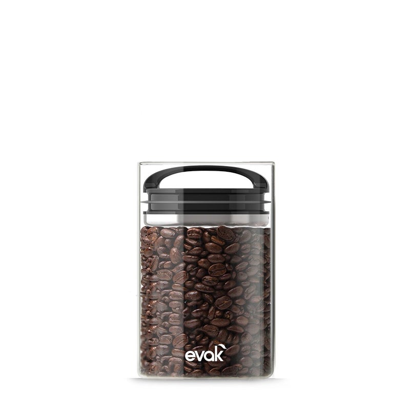 Prepara Evak Compact Glass Food Storage, Medium, Black - Image 1