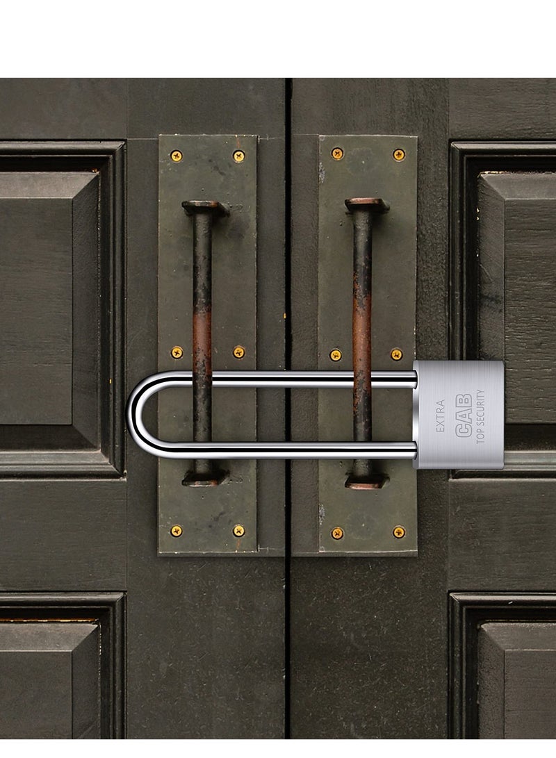 SYOSI Lengthened Padlock with 4 Keys, 6.4 Inch Long Shackle Padlock Heavy Duty Lock Waterproof High Security Outdoor Padlock for Warehouses Container Doors Garage Shed - Image 3