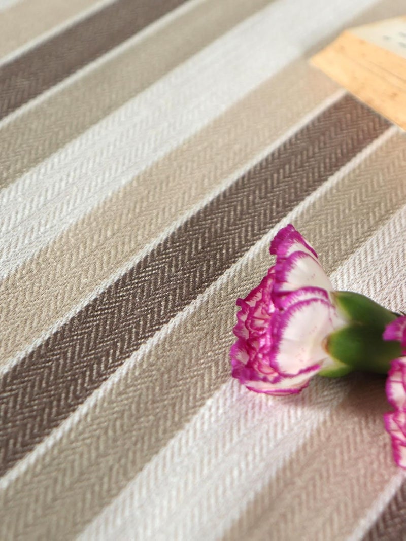 ZEBA World Cotton Blend Striped Bedcover for Double Bed with 2 Pillow Coverswith Cord Piping Queen Size Beige Color Bedcover 90 x 108inches 75x9ft Pillow Covers 17x27in - Image 4