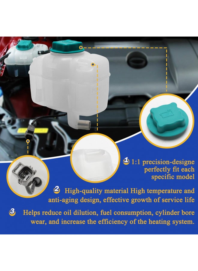 X4XZ 603-667 Front Engine Coolant Reservoir Radiator Expansion Tank with Sensor & Cap for 2003-2014 Volvo XC90 Replaces# 30760100 86834553 EPT0019 V950217  - Image 2