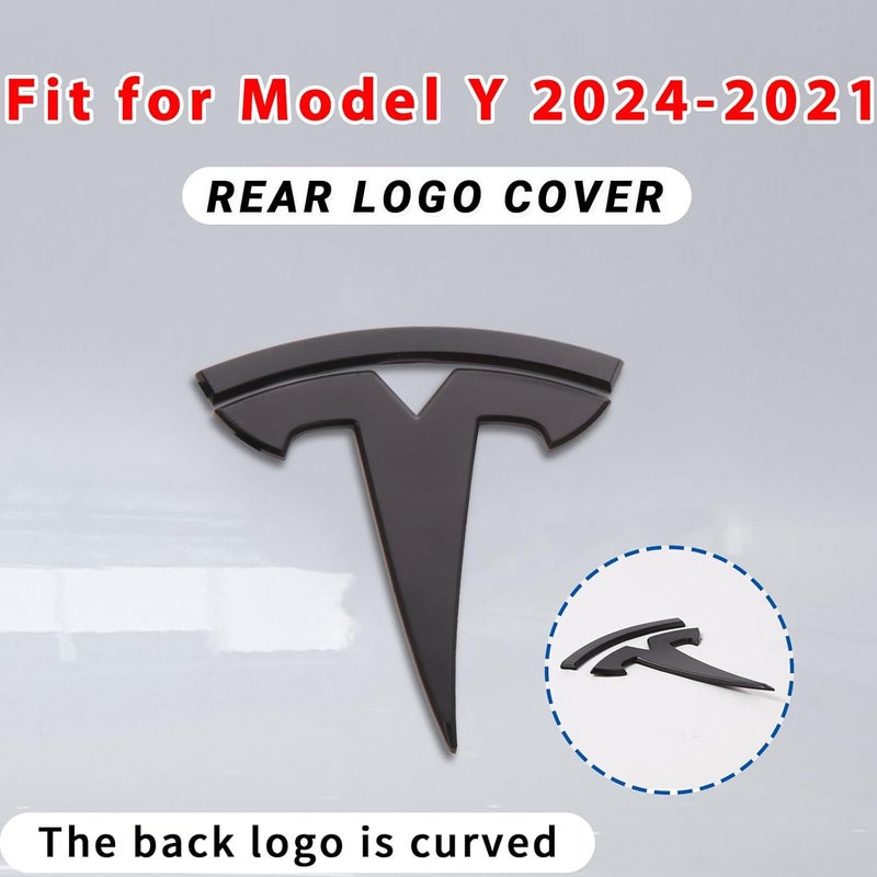Nanaholy غطاء شعار متوافق مع Model Y 2024 2023 2022 2021 2020، مجموعة من 3 قطع جودة موثوقة متكرر - Image 3
