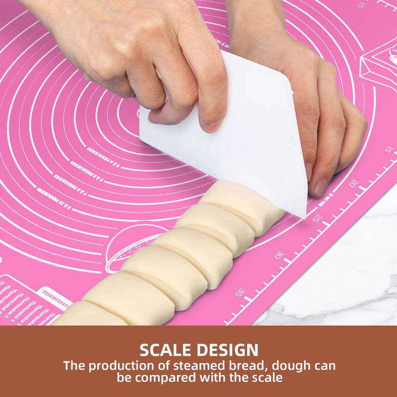 Pink Large Non Slip EVA Pastry Mat 15.74in Dough Rolling Board - Image 5
