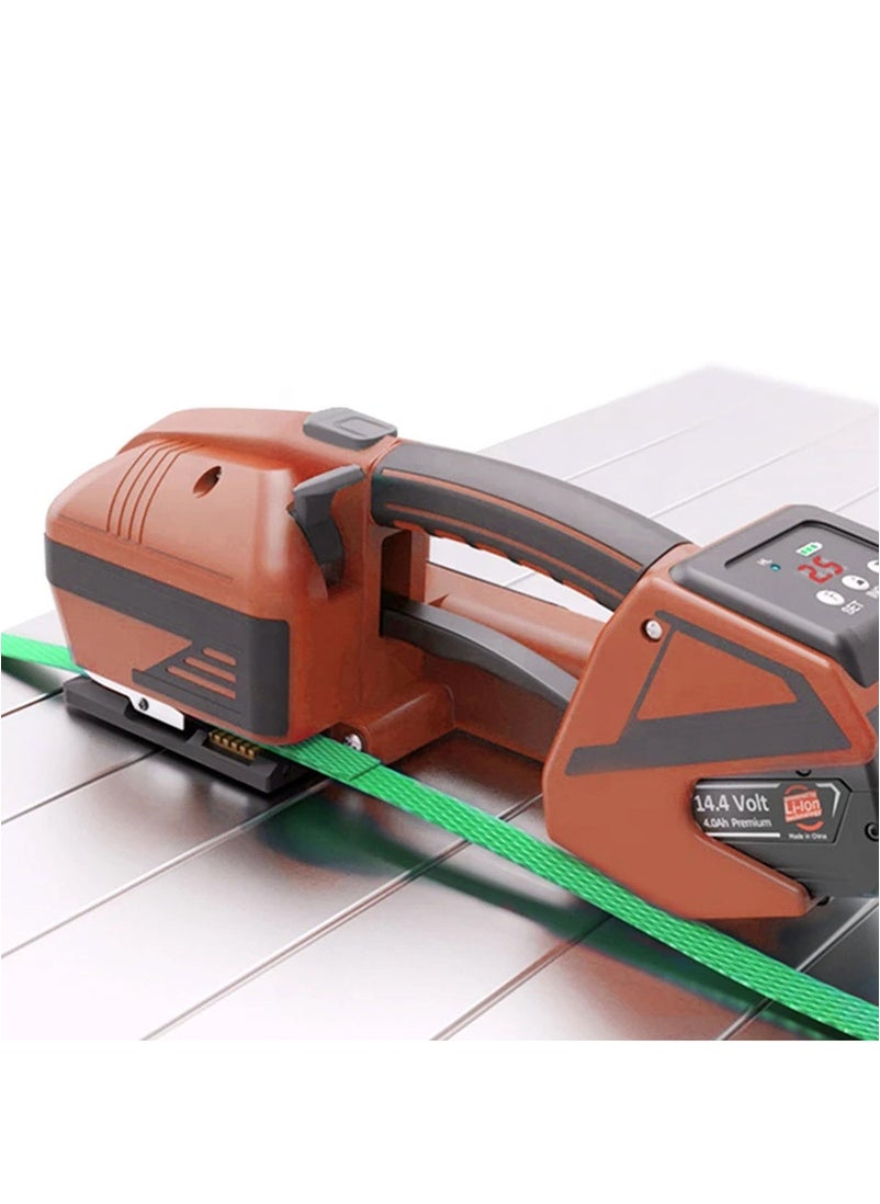 Generic - Battery Powered Strapping Machine Automatic Handheld Wrapping Tool for 13-16mm Wide (1/2 - 5/8 inch) PP/PET Strap, Brown - Image 1