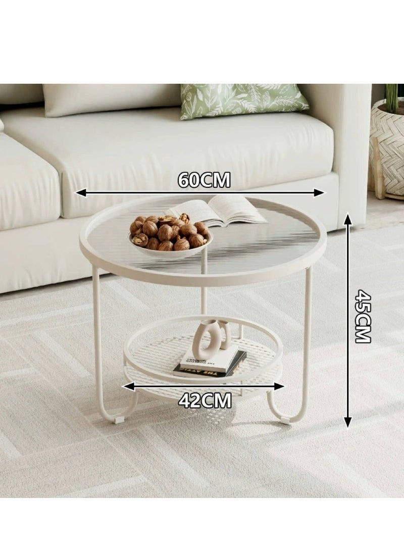 Glass Coffee Tables, Living Room Leisure Home, Modern Minimalist Design, Sofa Side Table, Small Unit Household Small Round Table, Living Room Furniture, Transparent Small Tea Table - Image 3