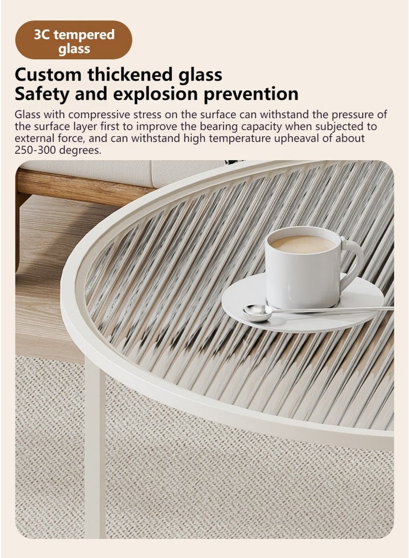 Glass Coffee Tables, Living Room Leisure Home, Modern Minimalist Design, Sofa Side Table, Small Unit Household Small Round Table, Living Room Furniture, Transparent Small Tea Table - Image 5