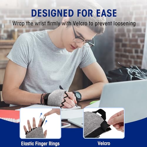 Zipcase Large Size Weighted Gloves for Tremors to Provide Hand Stability and Improve Hand Dexterity, Perfect Writing Weights & Hand strengthening Tool（2 x 1/2lb, Each Glove） Gray - Image 5