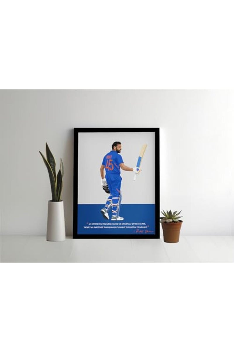 QUOTE - UNQUOTE ART Rohit Sharma Framed Cricket Wall Art - Image 2