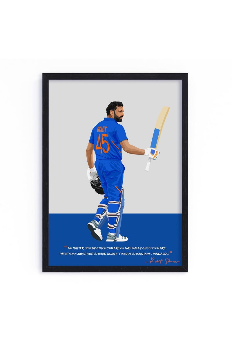 QUOTE - UNQUOTE ART Rohit Sharma Framed Cricket Wall Art - Image 1