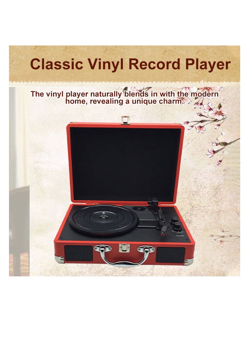 Vinyl Record Player 3-Speed Turntable with Built-in Speakers BT Function Support 3 Size 7” /10” /12” Vinyl Record Portable Belt-Driven Record Player Vintage Turntable for Entertainment and Home Decoration  - Image 2