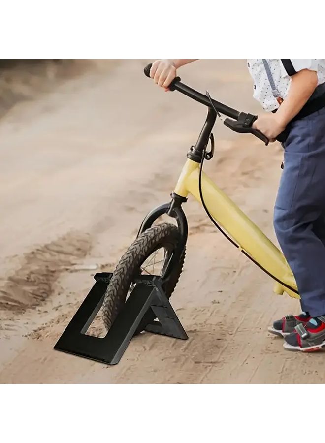 Bicycle Floor Standing Rack Bike Station Stand Suitable For Small And Lightweight Bicycles Black - Image 3