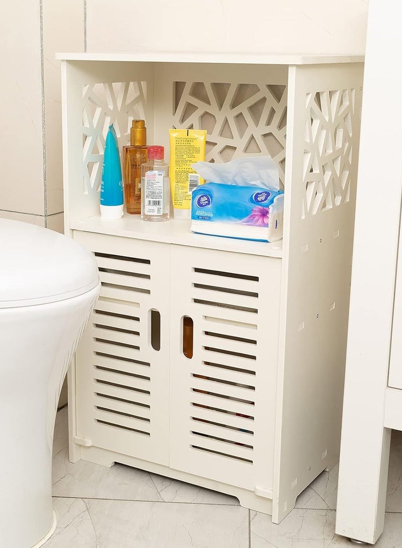 تي بي جي بي خزانة حمام كبيرة جدًا للتخزين على الأرض وخزانة مقاومة للماء للحمام باللون الأبيض القوي وأثاث الحمام والمرحاض ورف سلم منظم الحمام وخزانة طويلة - 70 × 42 × 28 سم - Image 4