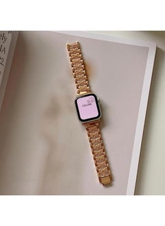 Light Luxury Thin Edge Gipper Diamond Watch Band For HuaweiGT4watch43GT21GT3pro Summer-Color:Full Diamond-Rose Gold-Specifications:For HuaweiGt3 Pro (43mm Dial)-20mm Interface