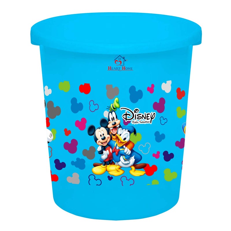 Kuber Industries Heart Home Disney Team Mickey Print Plastic DustbinGarbage BinWaste Bin 5 Liters Blue HS_35_HEARTHS17328 - Image 1