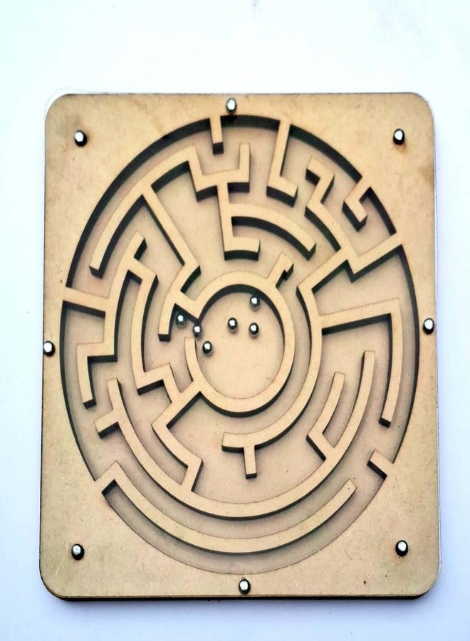 EL SMO Indoor Wooden Puzzle Game Round Maze Ball - Engaging Mind Games for Kids & Adults, Perfect Brain Teaser & Time Pass Activity, Ideal Wooden Board Game for All Ages - Image 4