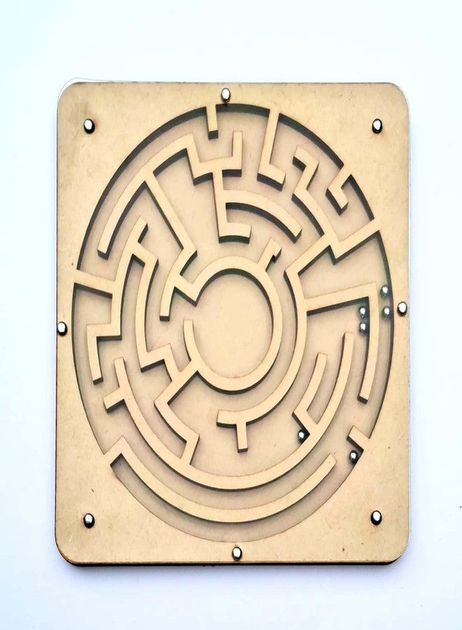 EL SMO Indoor Wooden Puzzle Game Round Maze Ball - Engaging Mind Games for Kids & Adults, Perfect Brain Teaser & Time Pass Activity, Ideal Wooden Board Game for All Ages - Image 1