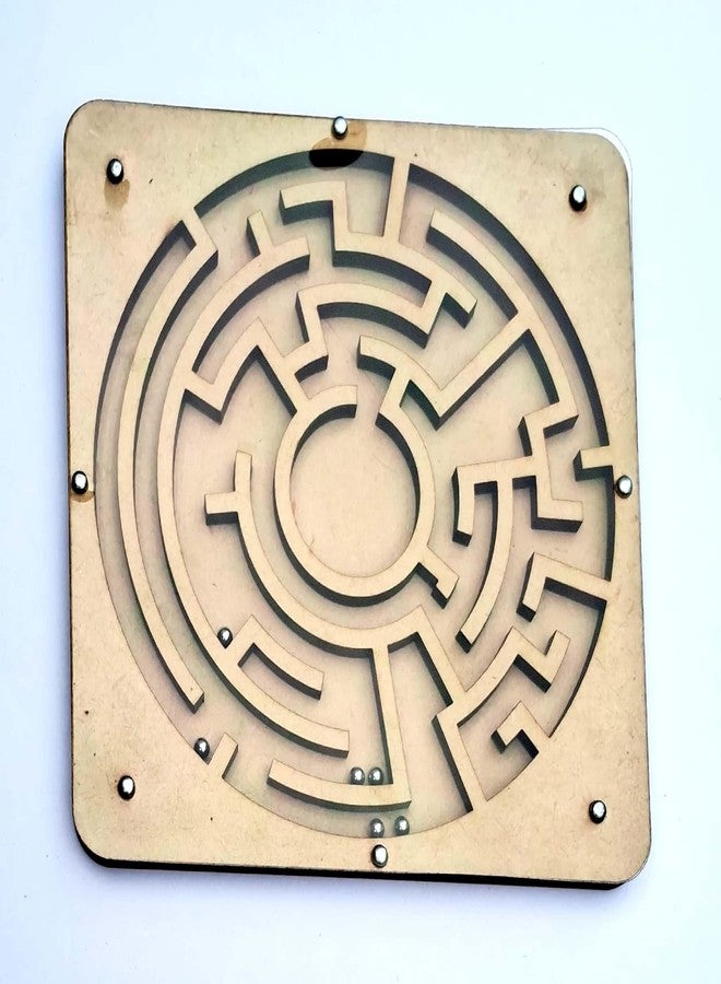 EL SMO Indoor Wooden Puzzle Game Round Maze Ball - Engaging Mind Games for Kids & Adults, Perfect Brain Teaser & Time Pass Activity, Ideal Wooden Board Game for All Ages - Image 2