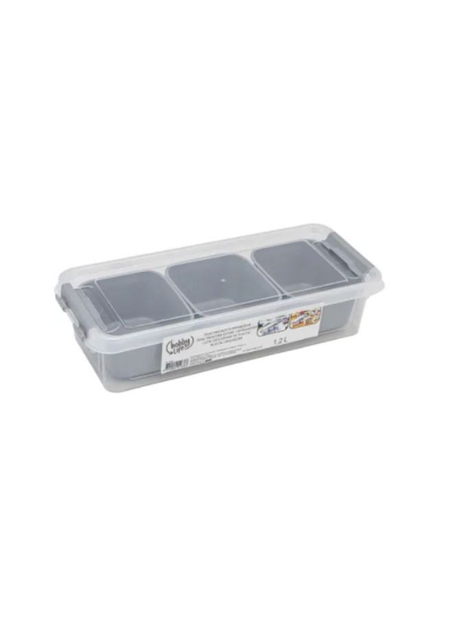 Grand 3 Compartments Storage Box Including 3 Bowls 1.2 Liters