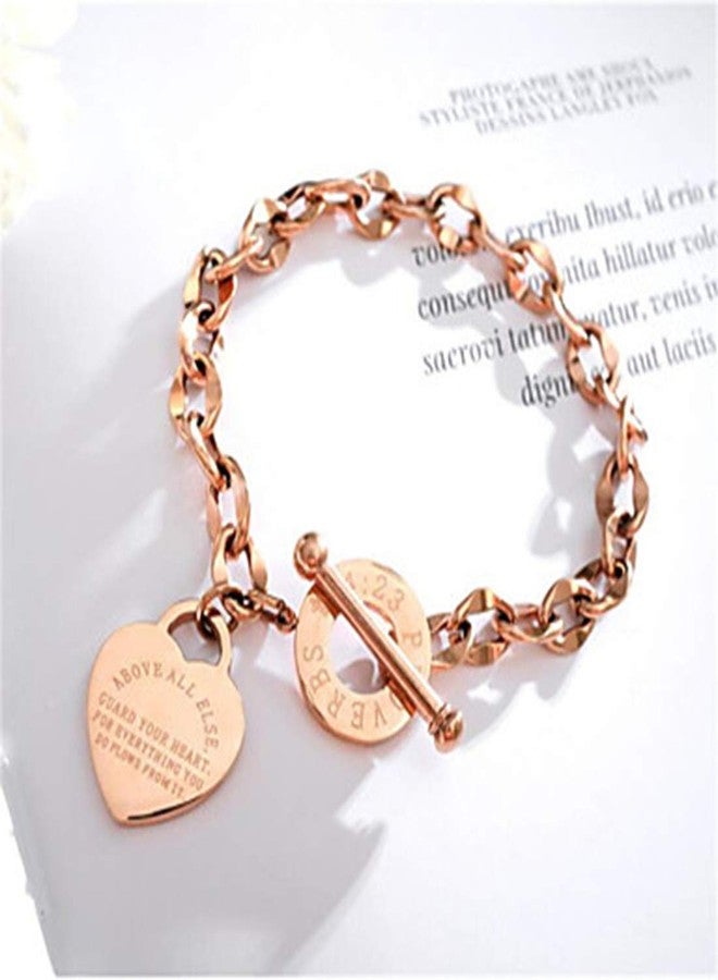 Peora Brass Bracelet for Women & Girl's (Rose & Gold) - Image 5