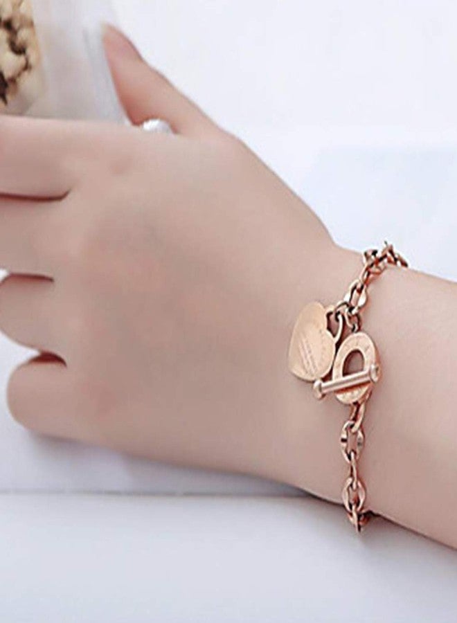 Peora Brass Bracelet for Women & Girl's (Rose & Gold) - Image 2