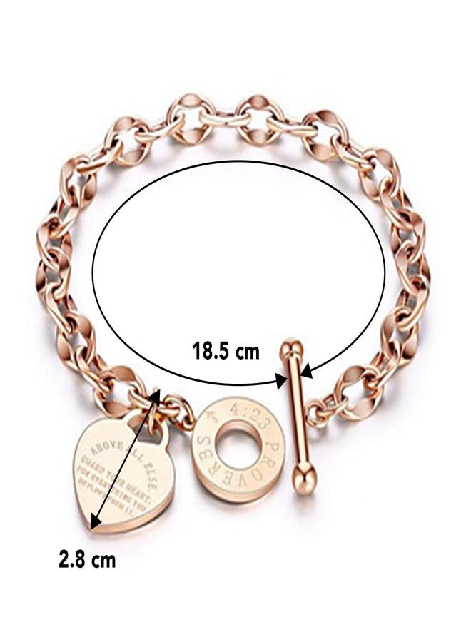 Peora Brass Bracelet for Women & Girl's (Rose & Gold) - Image 4