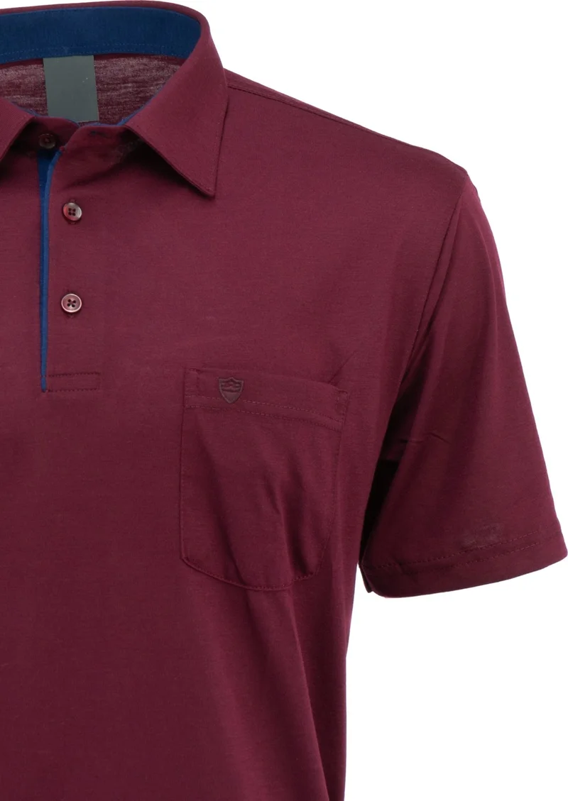 اوبلاند Men's Shirt Collar Pocket Short Sleeve Normal Cut Full Pattern Premium Cotton Fabric T-Shirt