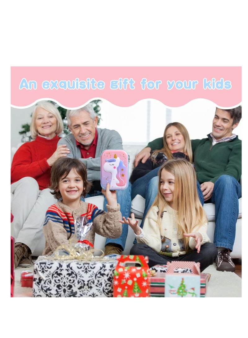 SYOSI Pencil Case, Unicorn Pencil Case for Girls, Pink & Purple Protective Pen Holder Pencil Storage Bag Portable Students Stationery Box, Cute Unicorn Pattern Pencil Pouch for Kids Gift - Image 3