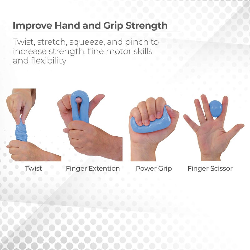 Sammons Preston Firm Blue Therapy Putty - 4 Ounce Therapeutic Hand Exerciser for Rehabilitation and Grip Strength - Image 3
