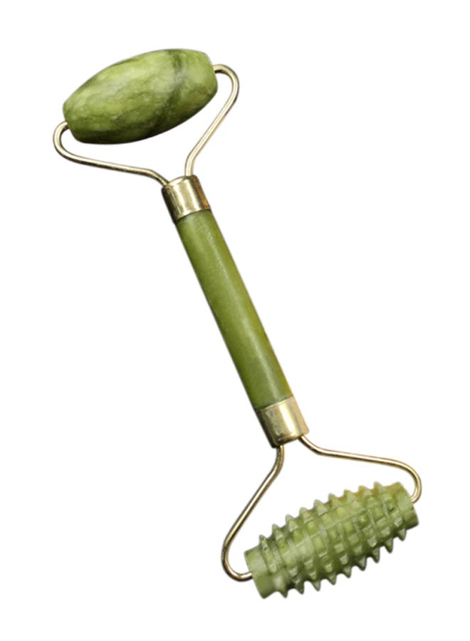 مساج وجه يدوي من اليشم بلون أخضر وذهبي ووردي بمقاس 17.5 × 8.5 سم - Image 1