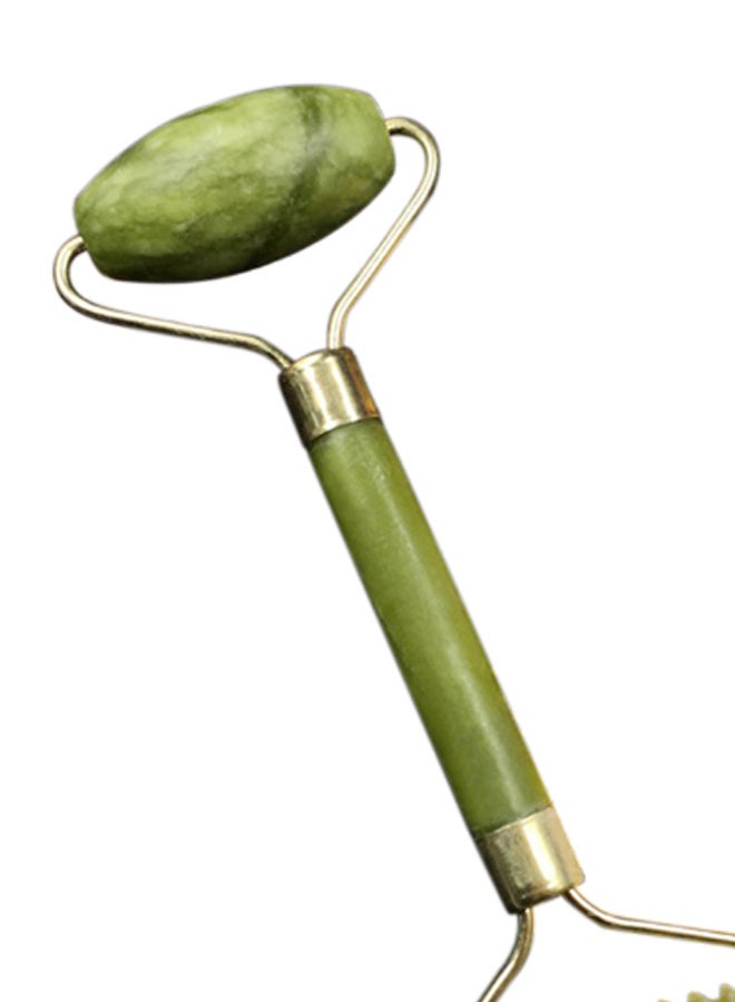 مساج وجه يدوي من اليشم بلون أخضر وذهبي ووردي بمقاس 17.5 × 8.5 سم - Image 2