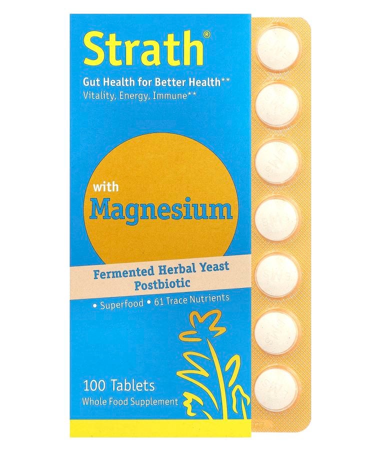 Bio-Strath Fermented Herbal Yeast Postbiotic With Magnesium  100 Tablets