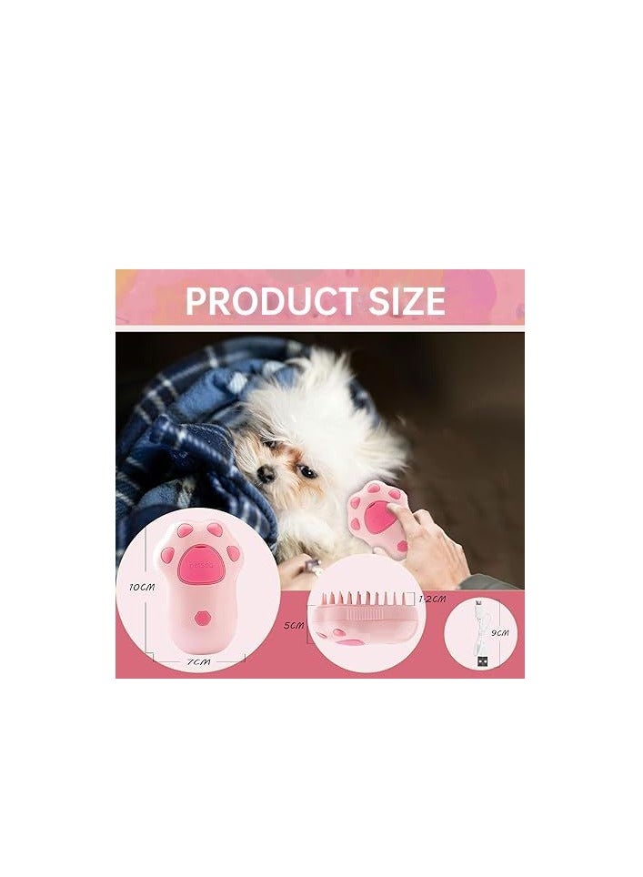 Cat Steam Brush, 3 In1 Steamy Cat Brush for Shedding, Cat Steamer Brush for Massage, Multifunctional Cat Grooming Brush, Pet Hair Removal Tool Comb for Cats and Dogs