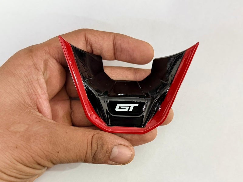 AUTO MT GT Steering Wheel Badge for Virtus Black-Red Car Steering Wheel Decoration for Car Compatible with Golf MK8. - Image 1